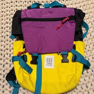 Topo Designs Multicolor Backpack with Blue Straps